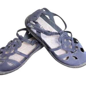 JBU Gray Memory Foam Comfort Sandals Womens Size 8.5 Work Shoes Flats Supportive
